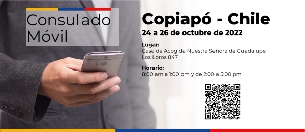 El Consulado de Colombia en Antofagasta realizará un Consulado Móvil en la ciudad de Copiapó, del 24 al 26 de octubre de 2022