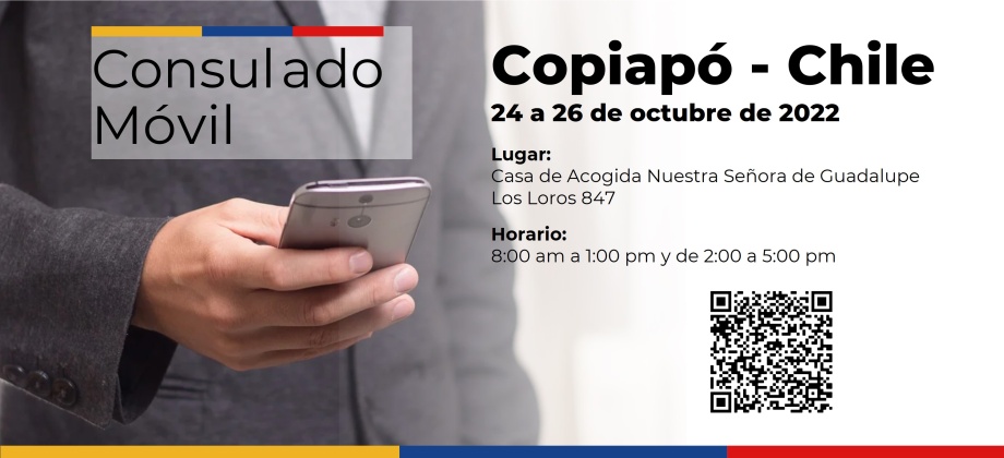 El Consulado de Colombia en Antofagasta realizará un Consulado Móvil en la ciudad de Copiapó, del 24 al 26 de octubre de 2022