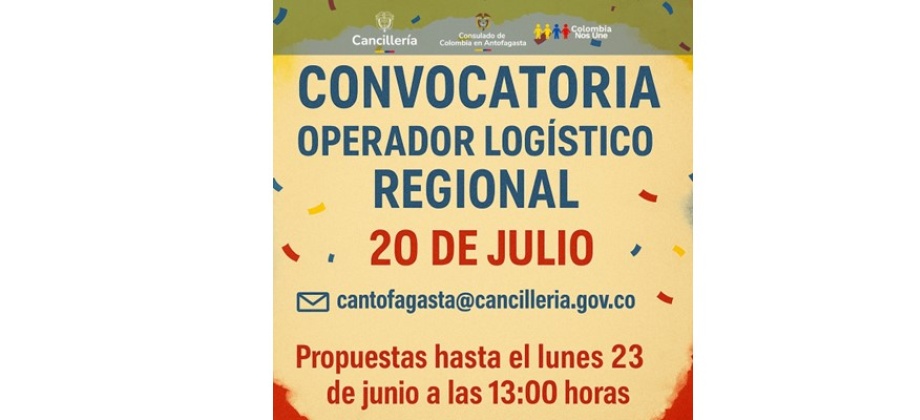 Convocatoria: Operador Logístico Regional – Conmemoración del 20 de Julio
