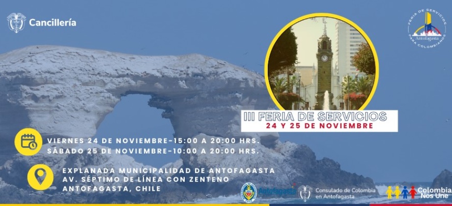 Se viene la III Feria de Servicios para colombianos en Antofagasta 