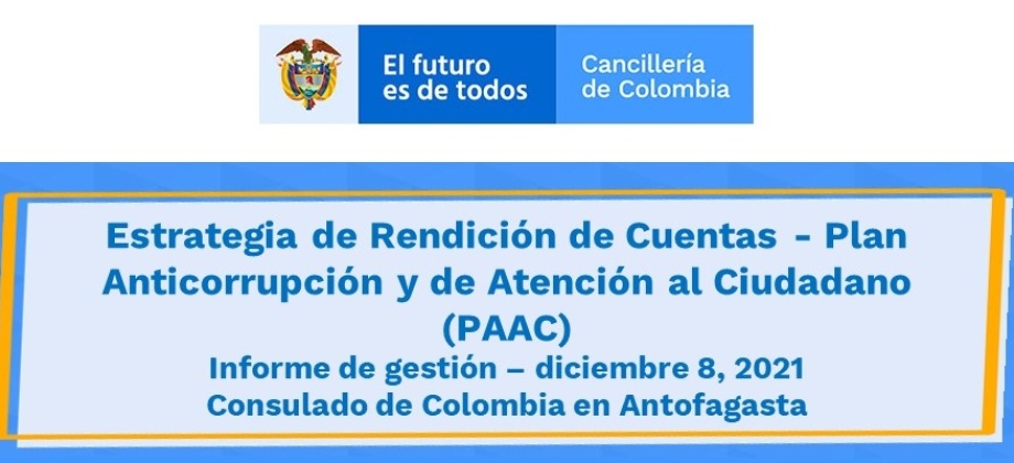 Estrategia de Rendición de Cuentas del Consulado de Colombia en Antofagasta de 2021
