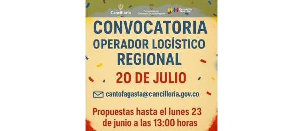 Convocatoria: Operador Logístico Regional – Conmemoración del 20 de Julio