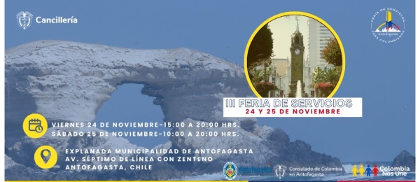 Se viene la III Feria de Servicios para colombianos en Antofagasta 