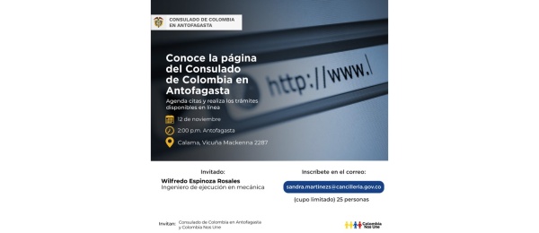 Conoce la página del Consulado de Colombia en Antofagasta, agenda citas y realiza los trámites en línea disponibles, el 12 de noviembre de 2022